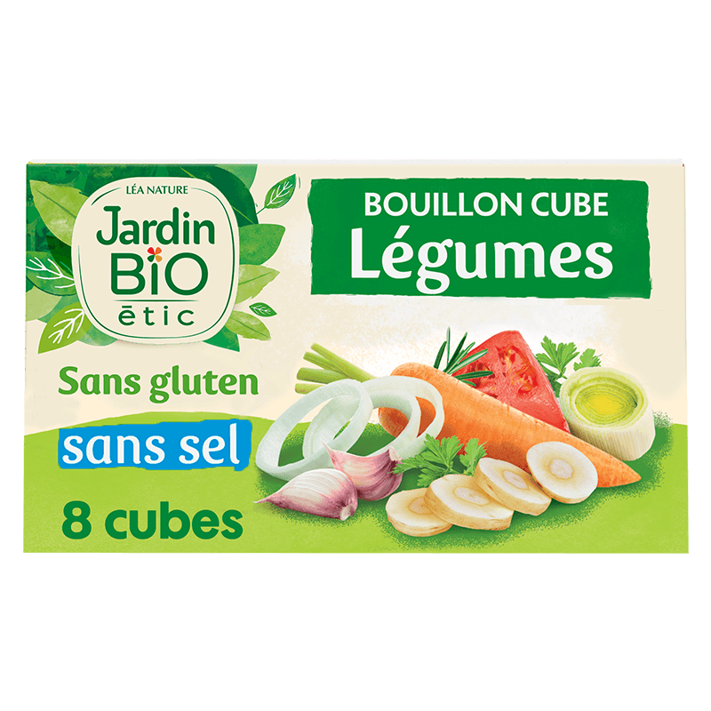 Bouillon cube de légumes bio sans sel et sans gluten