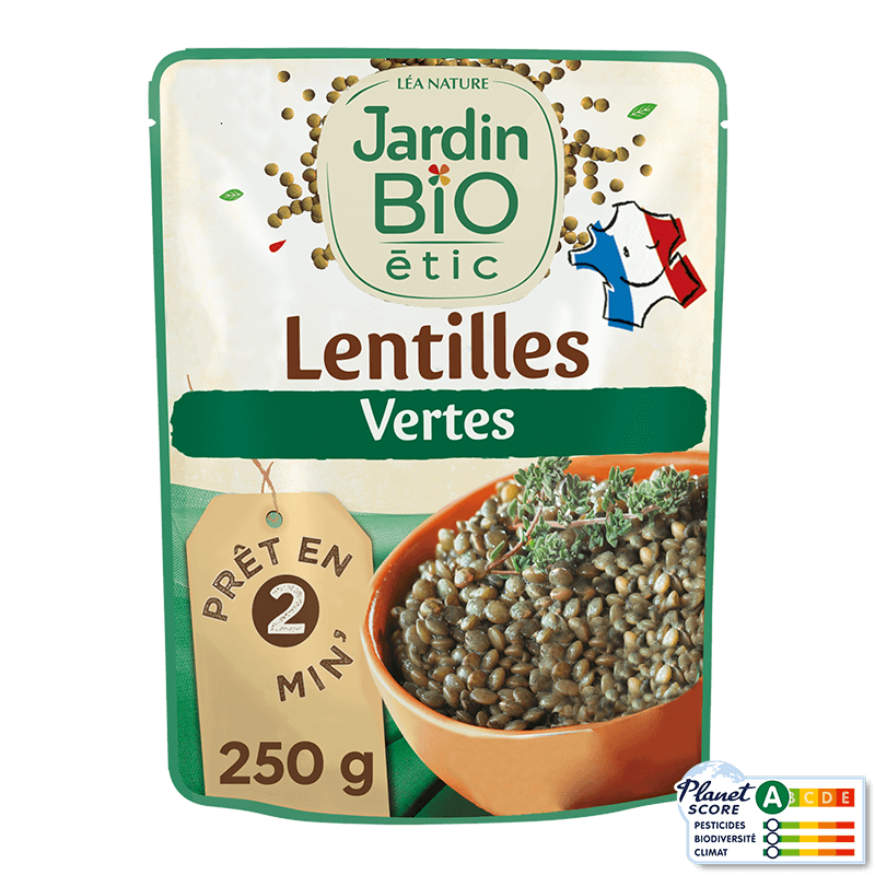 Lentilles vertes bio - Repas express lentilles vertes bio en sachet
