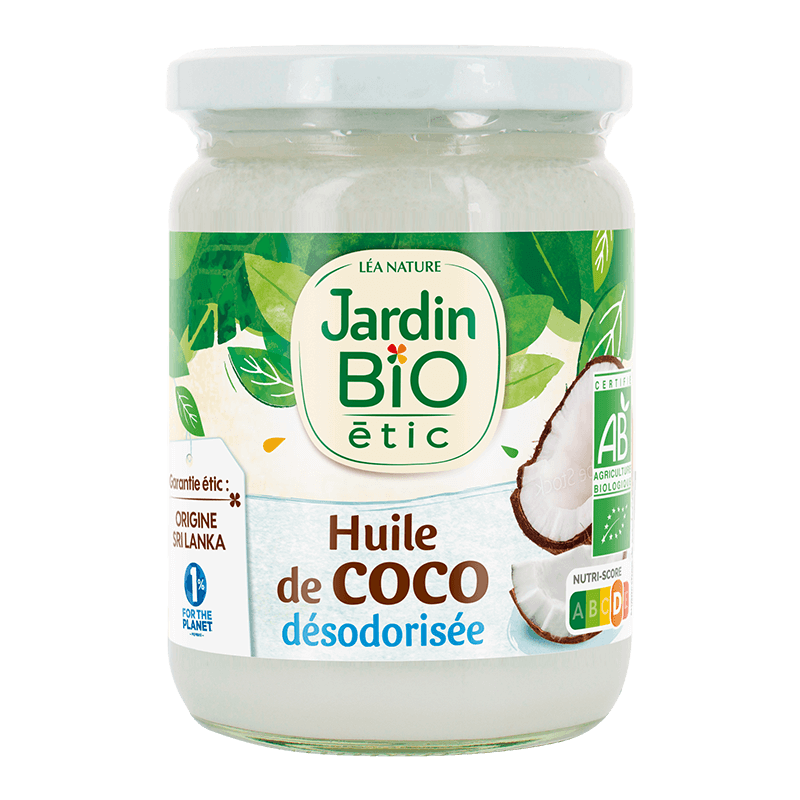 Huile de coco bio désodorisée - 430ml - Jardin BiO étic