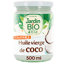 Huile de coco bio désodorisée - 430ml - Jardin BiO étic