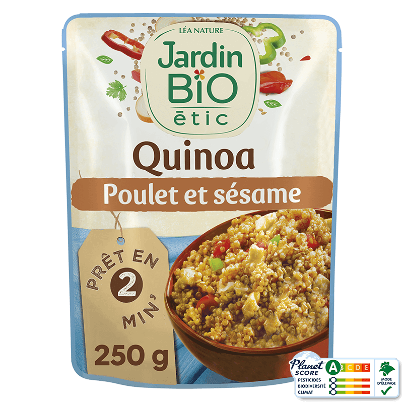 Quinoa émincés de poulet sésame bio - Quinoa bio au poulet