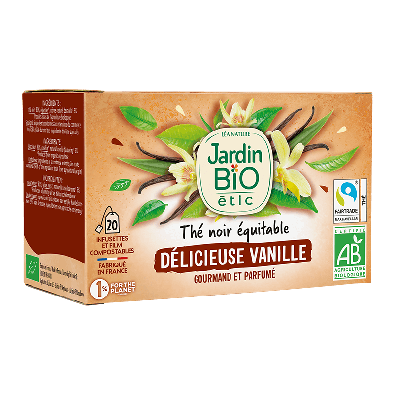 Vente Thé noir Equitable Délicieuse Vanille - Bio - Jardin BiO étic - Léa  Nature Boutique bio
